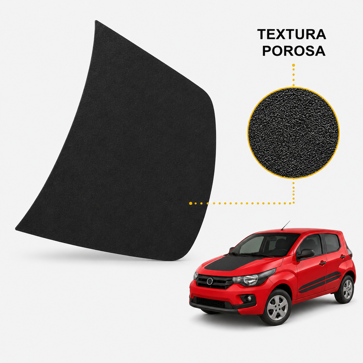 Kit Adesivo Fiat Mobi Lateral e Capô Preto Fosco