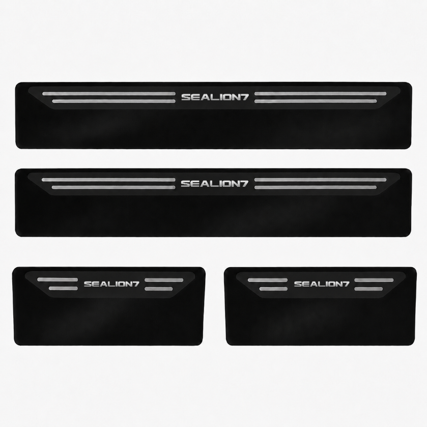 Kit soleira baixo relevo em aço inox BYD Sealion 7 - Black