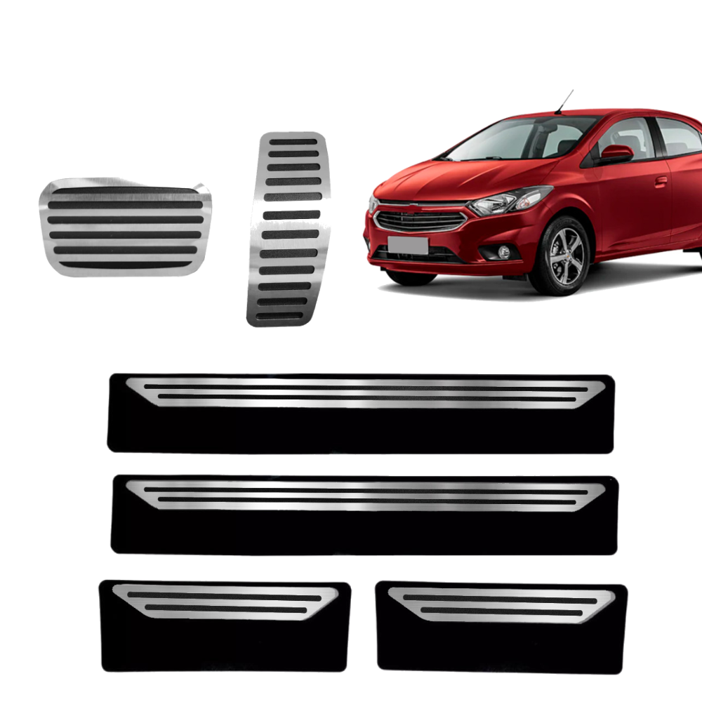 Pedaleira E Soleira At Liso Chevrolet Onix 2013 A 2019 - 1