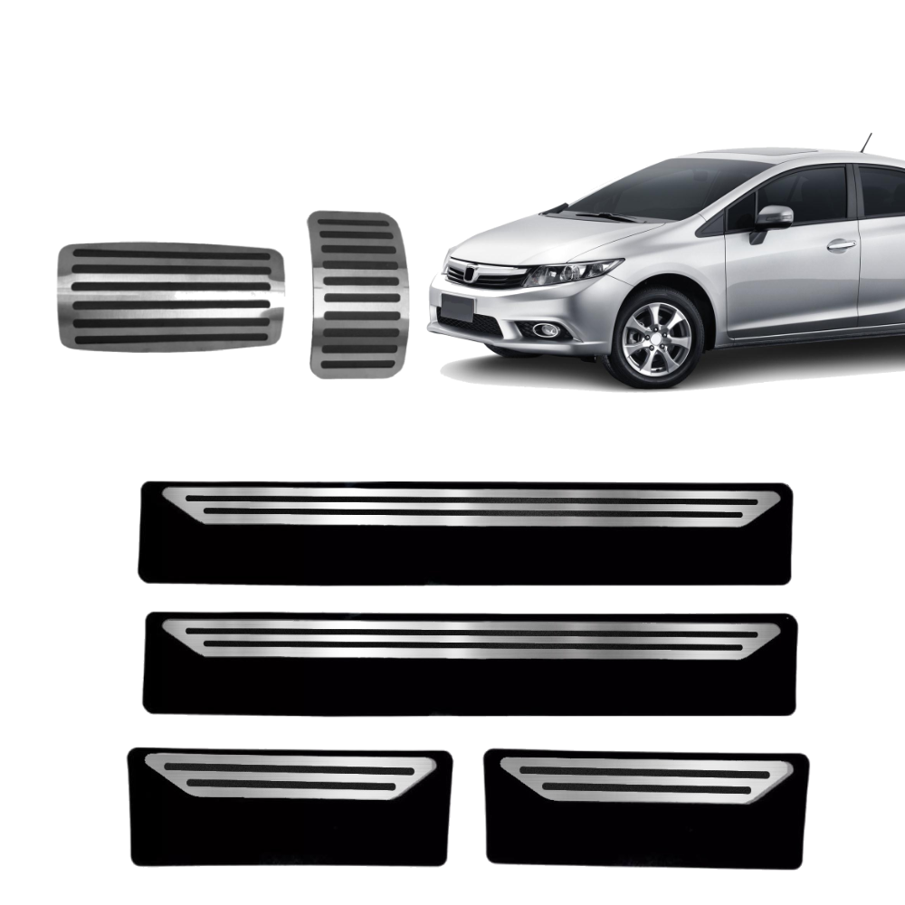 Pedaleira E Soleira At Liso Honda Civic 2012 A 2017 - 1