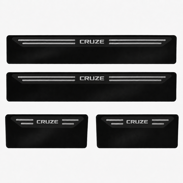 Kit soleira baixo relevo em aço inox Cruze - BLACK