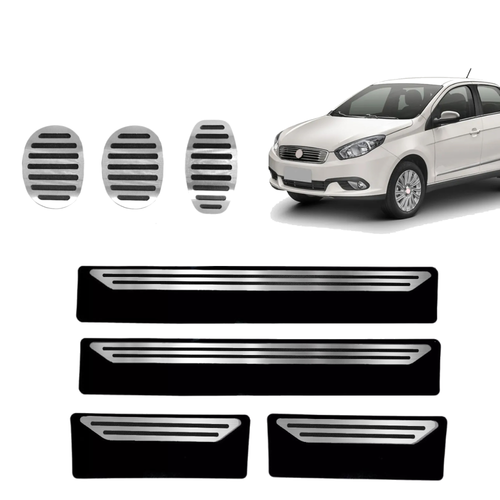 Pedaleira E Soleira Mt Liso Fiat Grand Siena - 1