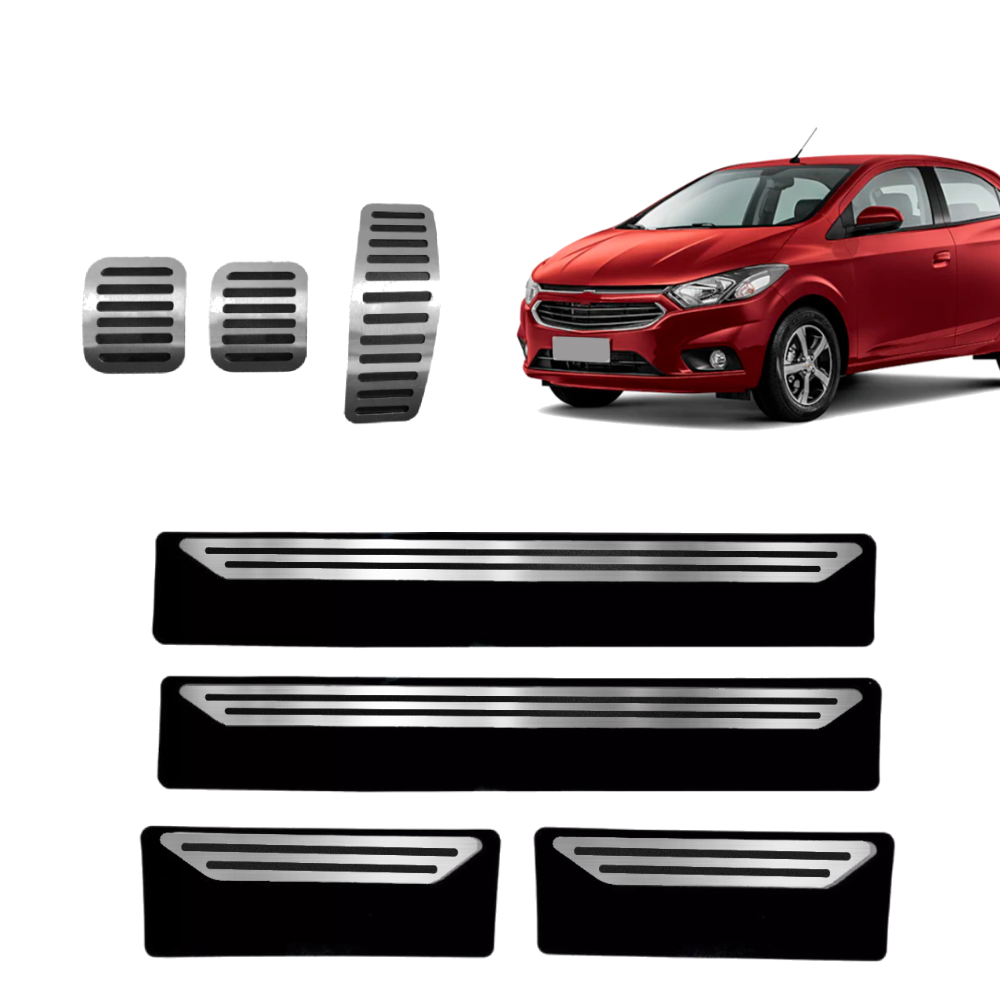 Pedaleira E Soleira Mt Liso Chevrolet Onix 2013 A 2019 - 1