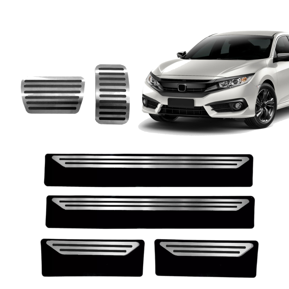 Pedaleira E Soleira At Liso Honda Civic 2018 Em Diante - 1