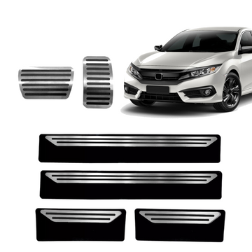 Pedaleira E Soleira At Liso Honda Civic 2018 Em Diante - 1