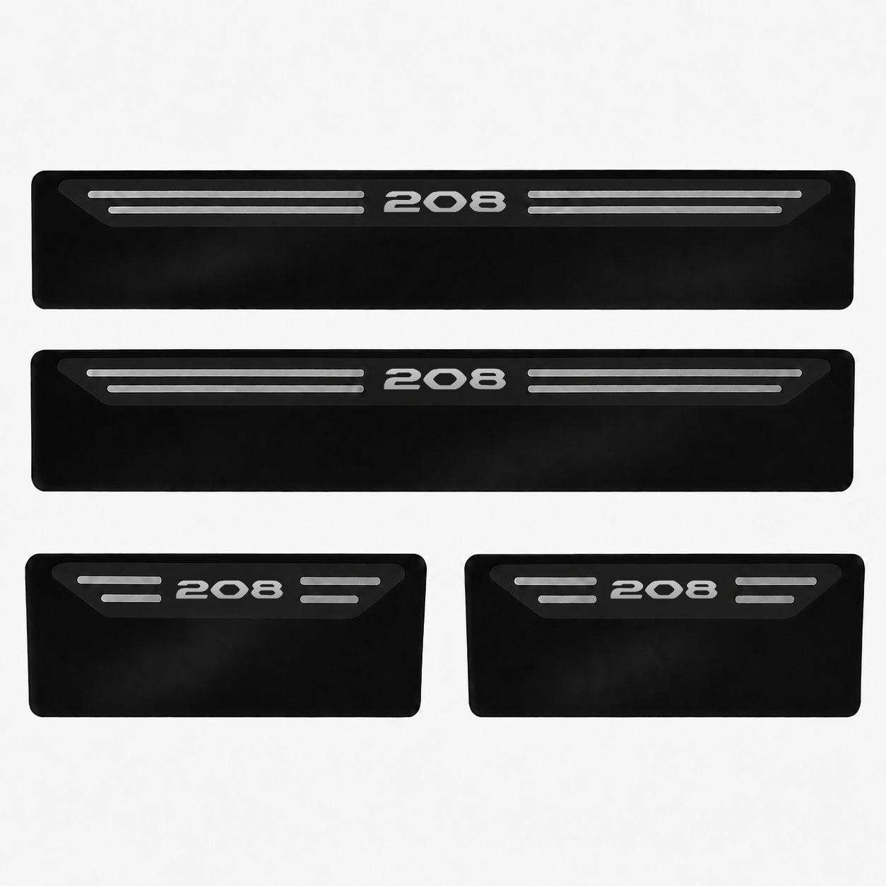 Kit soleira baixo relevo em aço inox 208 Novo - BLACK