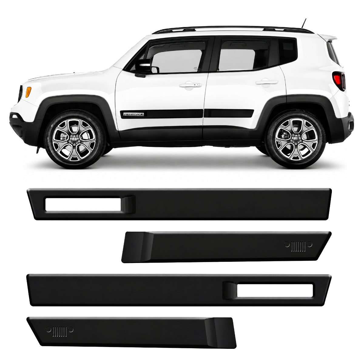 Friso Preto Renegade Com Fita Dupla Face GPI Automotiva