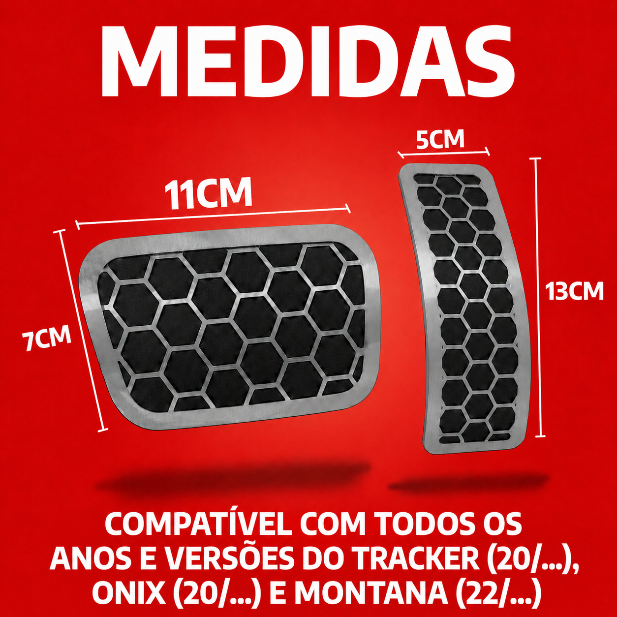 Pedaleira em aço inox Chevrolet Tracker Onix Urban AT 2020 em diante