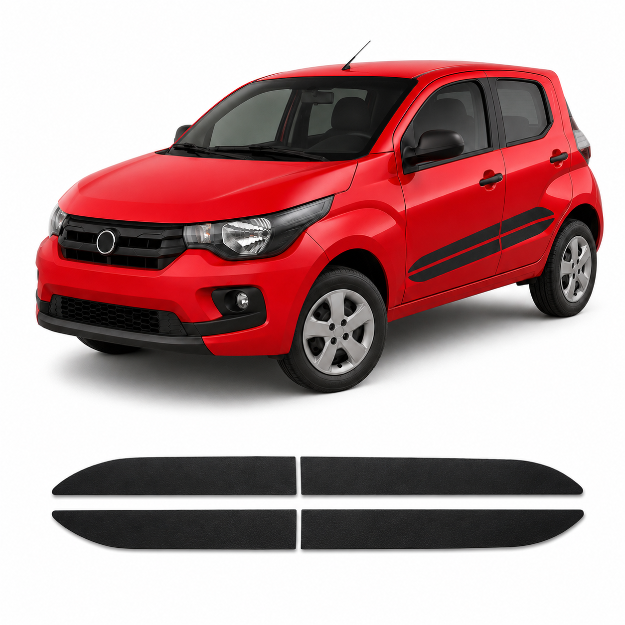 Adesivo Lateral Friso Fiat Mobi Preto Fosco