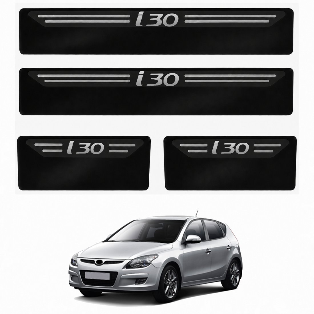 Kit soleira baixo relevo em aço inox I30- BLACK