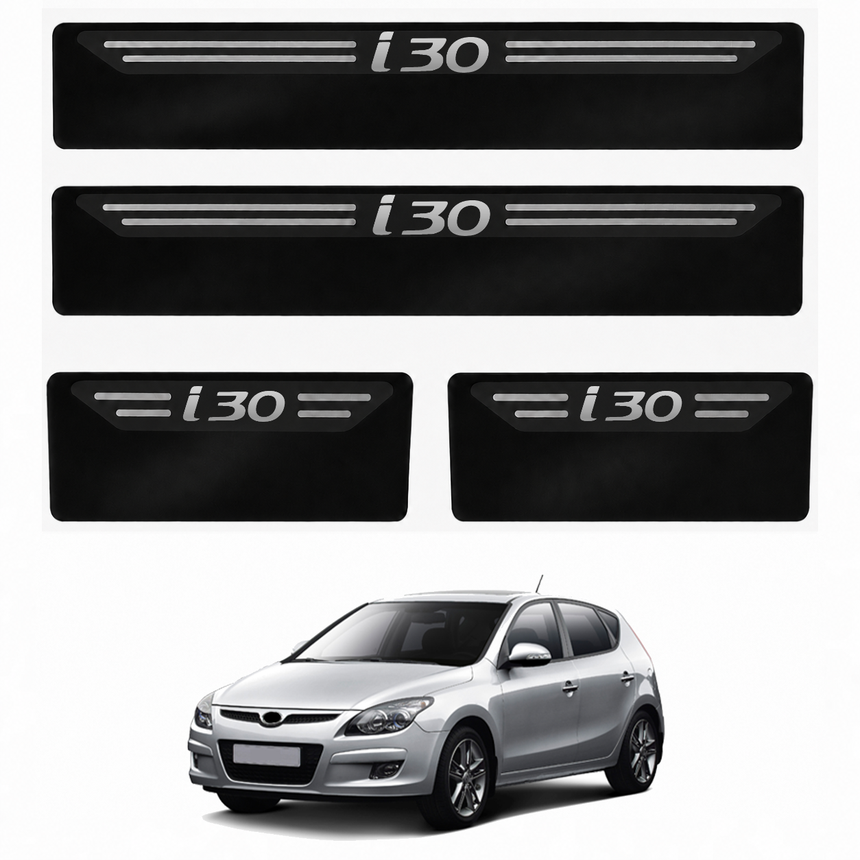 Kit soleira baixo relevo em aço inox I30- BLACK