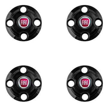 Kit Calotinhas new black Fiat Aro 13, 14 e 15 - Emblema Vermelho