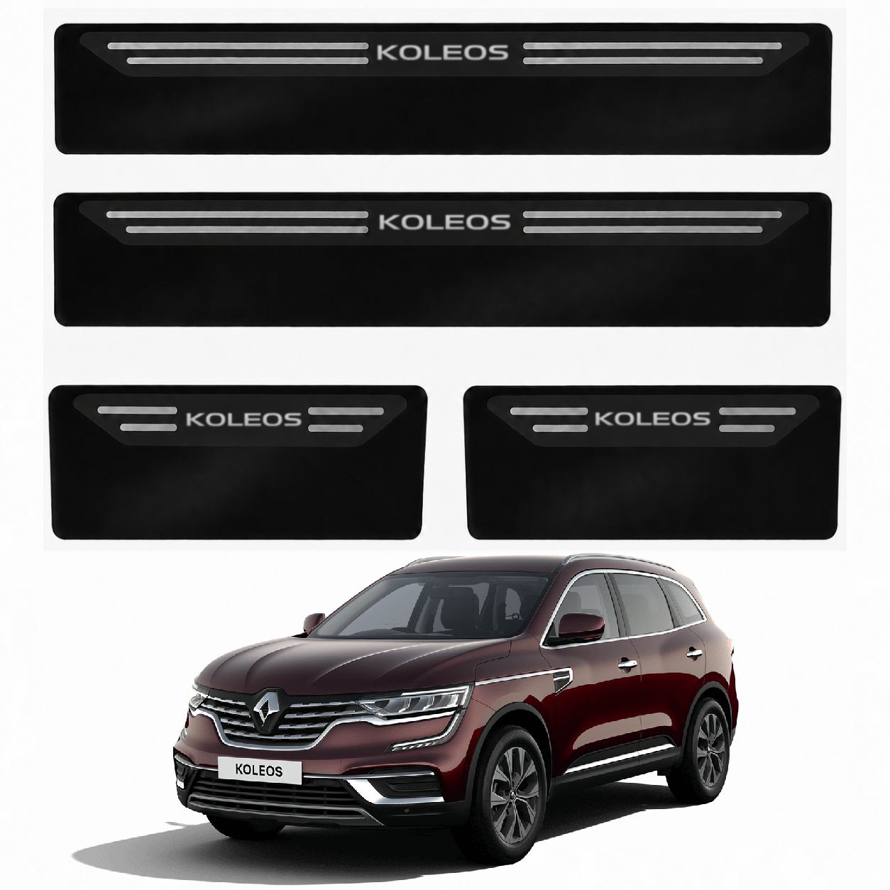 Kit soleira baixo relevo em aco inox Koleos - BLACK