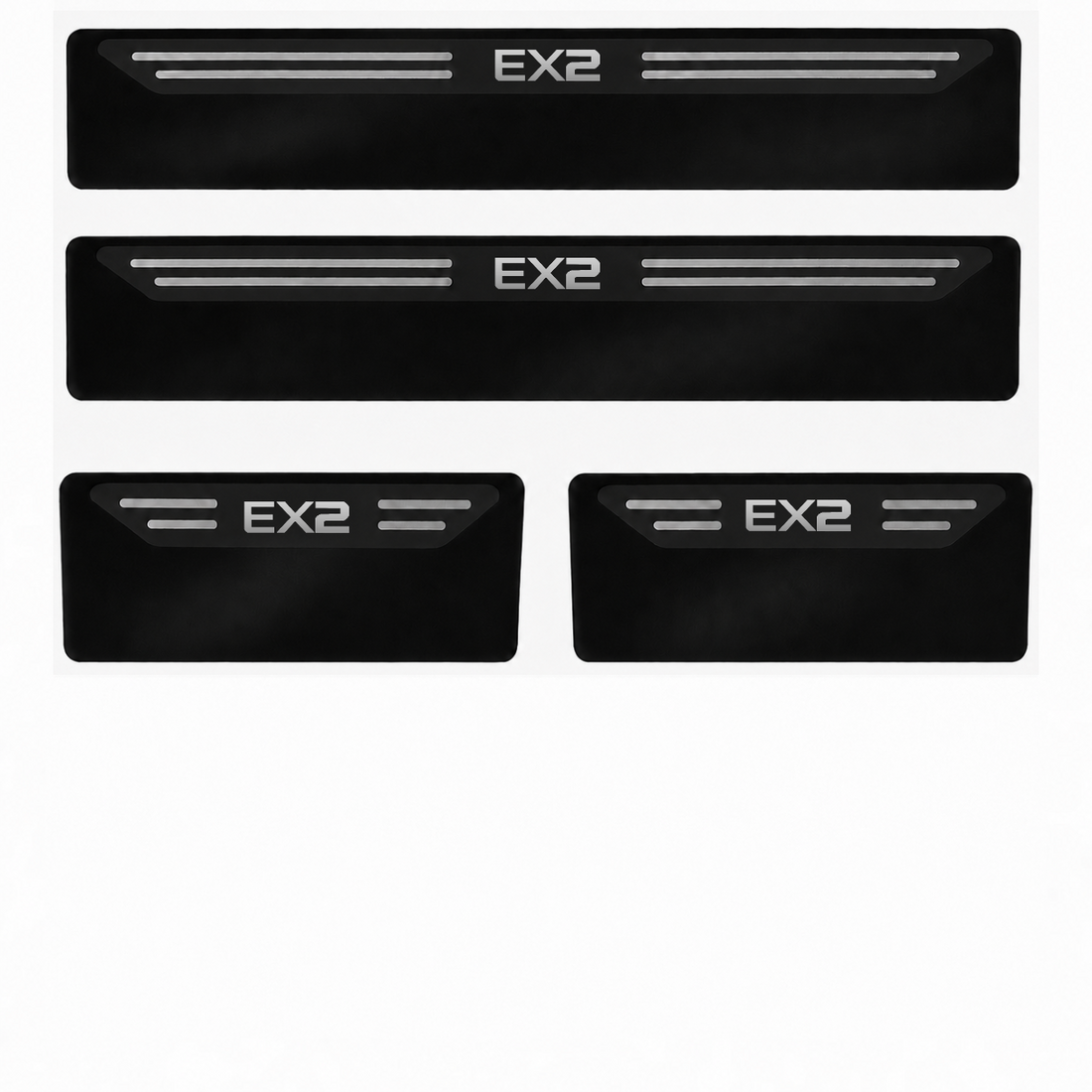 Kit soleira baixo relevo em aço inox Ex2 - BLACK