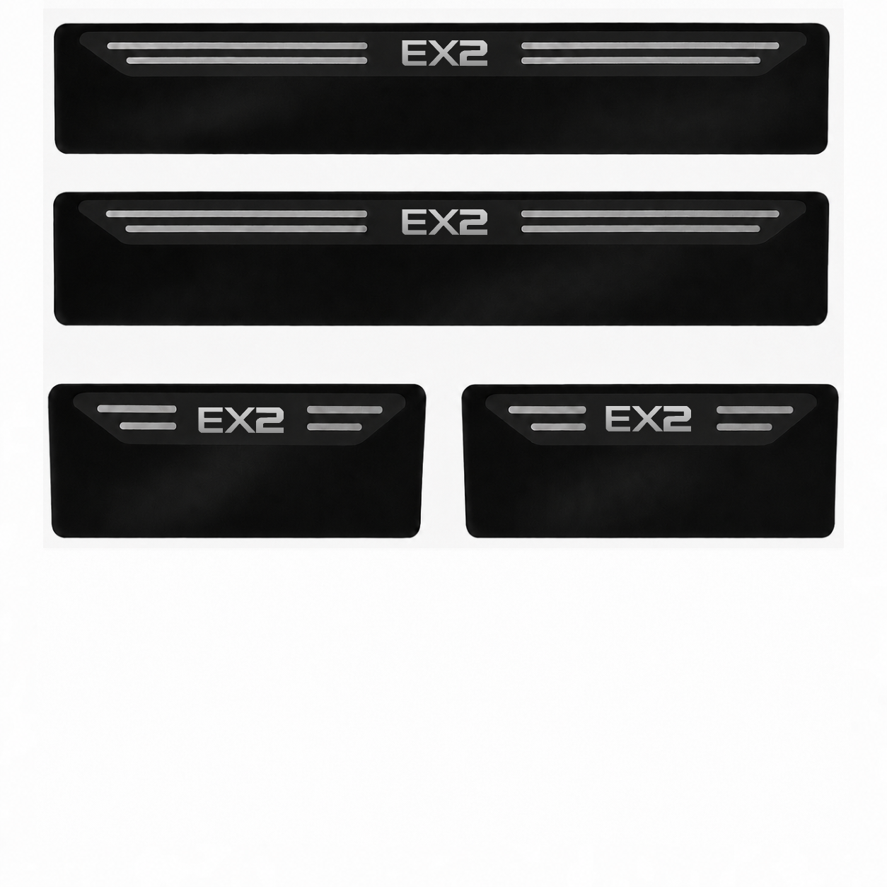 Kit soleira baixo relevo em aço inox Ex2 - BLACK