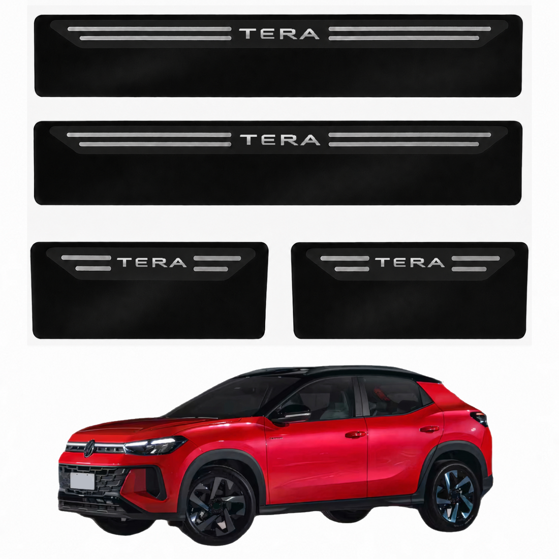 Kit soleira baixo relevo em aço inox Tera - BLACK