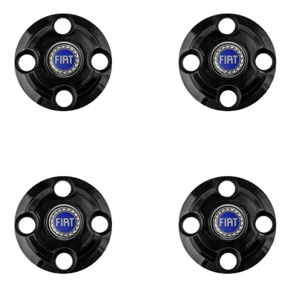 Kit Calotinhas new black Fiat Aro 13, 14 e 15 - Emblema Azul