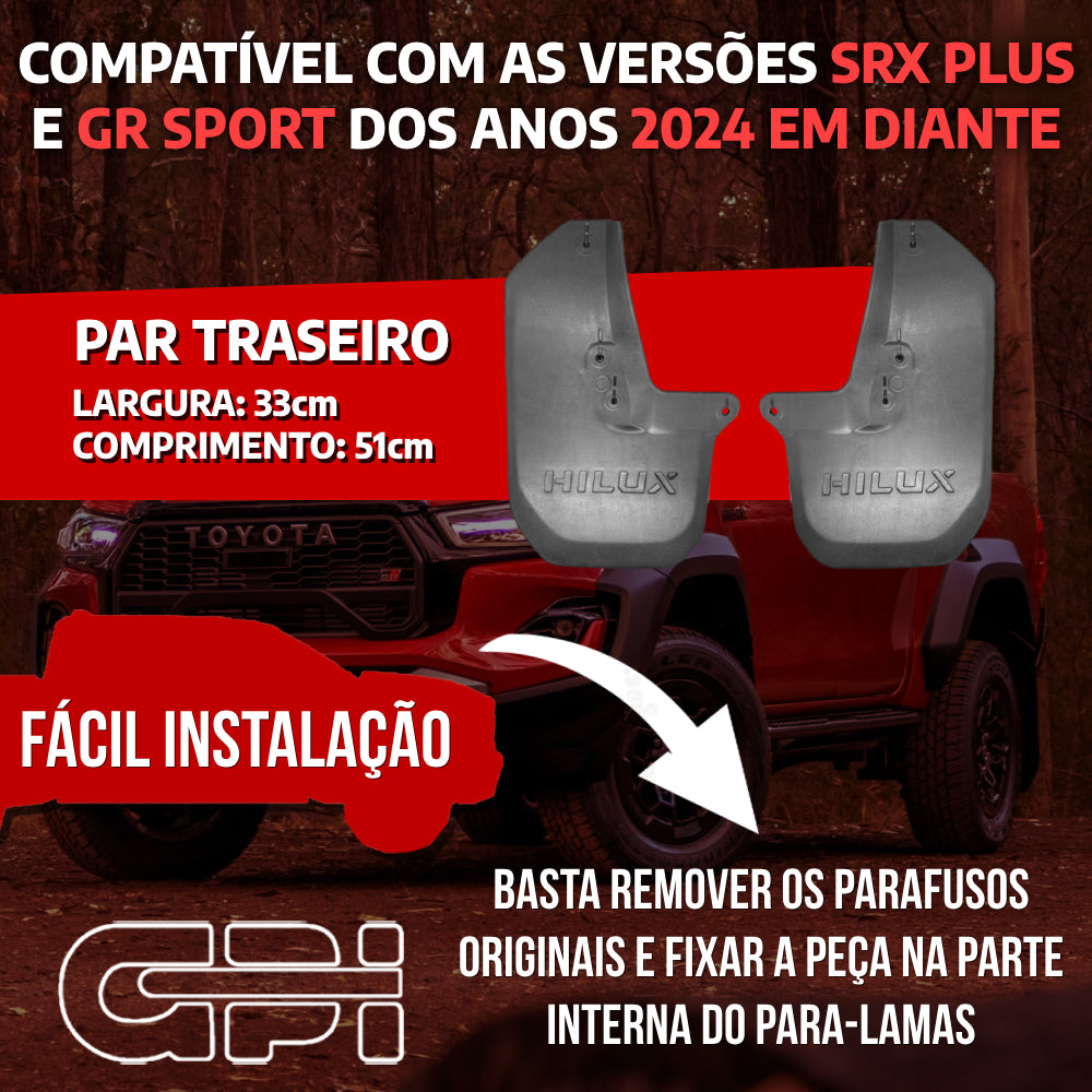 Par Traseiro de Apara Barro Lameira Toyota Hilux