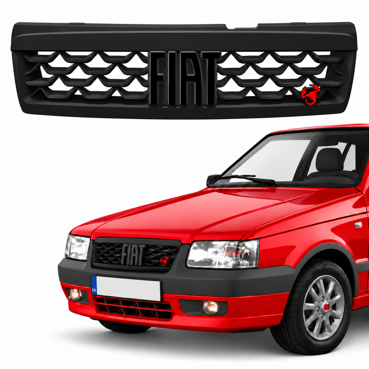 Grade Curvada Uno Mille Fiorino Emblema Preto e Escorpiao 2005 2013