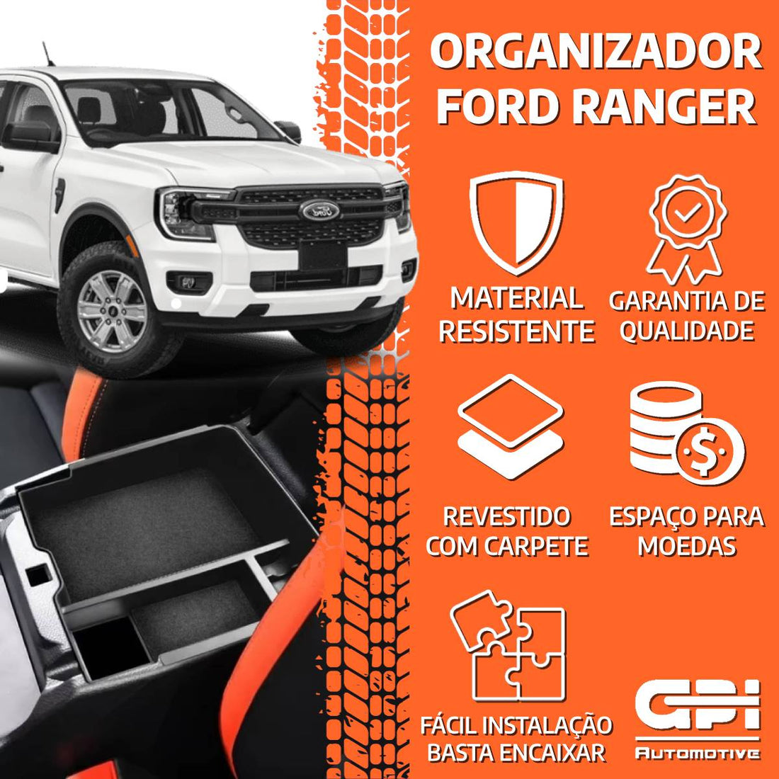 Acessório Organizador Porta Treco Ford Ranger 2023/...