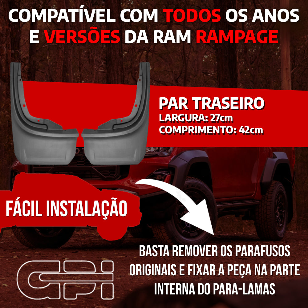 Par Traseiro Apara Barro Dodge Rampage
