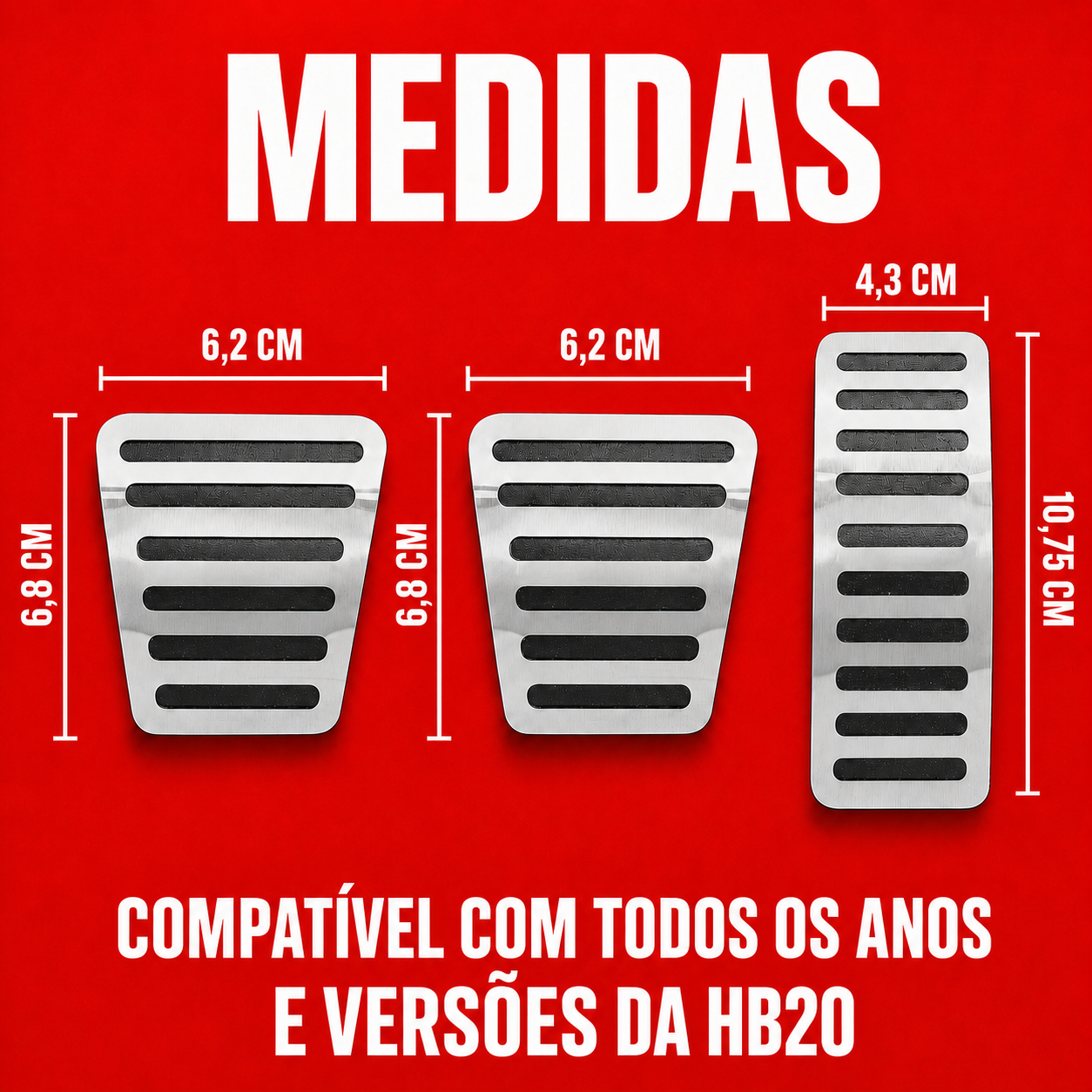 Pedaleira E Soleira Mt Liso Hyundai Hb20x - 3