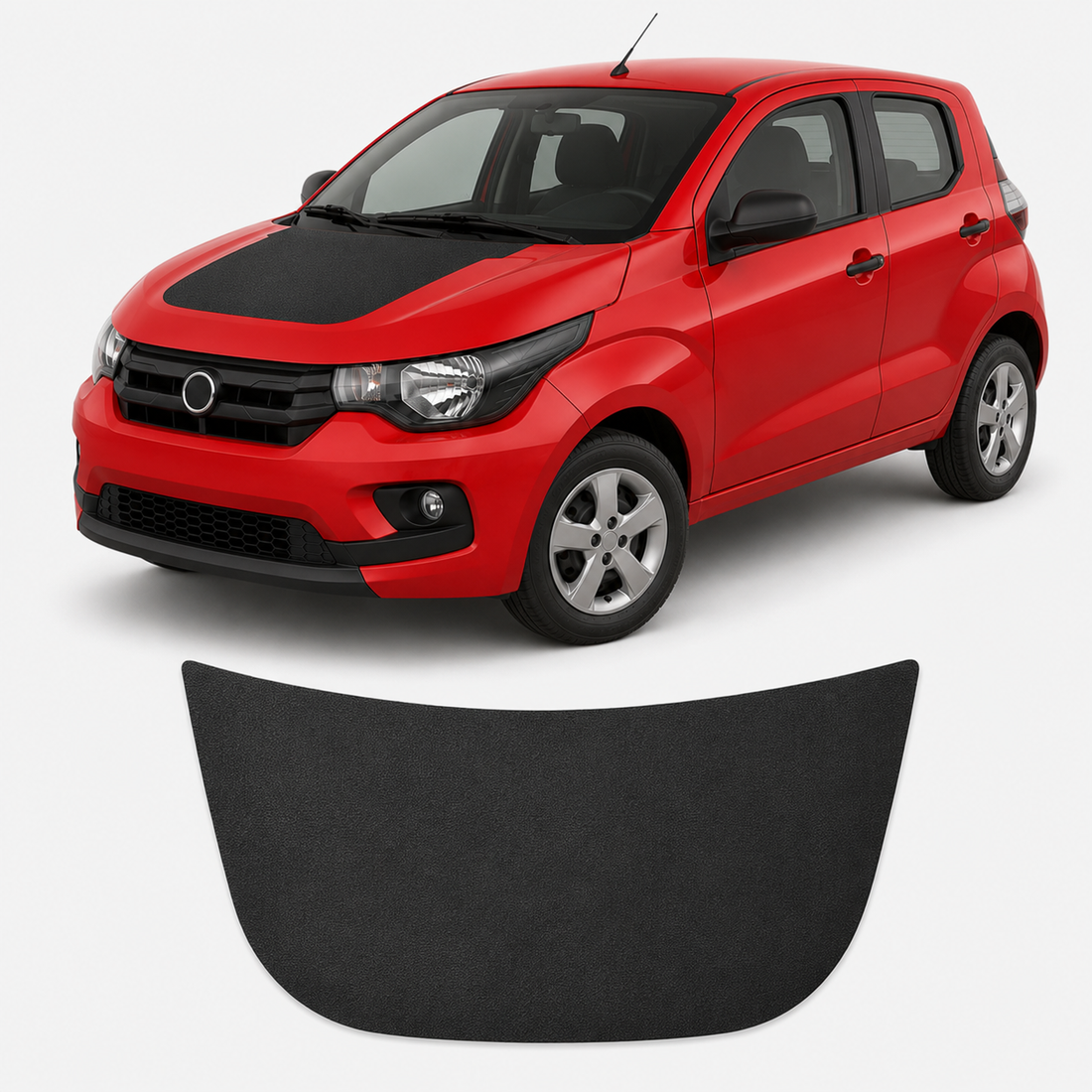 Adesivo Dianteiro de Capô Fiat Mobi Preto Fosco Premium