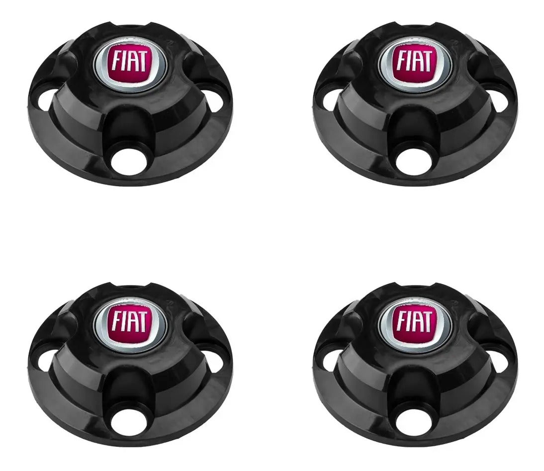 Kit Calotinhas new black Fiat Aro 13, 14 e 15 - Emblema Vermelho