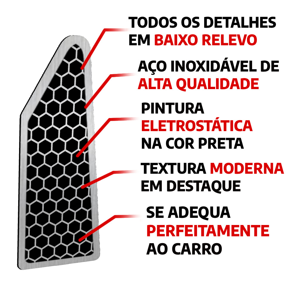 Descanso de Pé em Aço Inox Fiat Mobi / Uno / Palio Urban