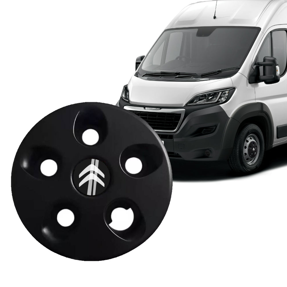 Kit Calota Jumper Centro Roda Aro 16 Com Emblema - Preta