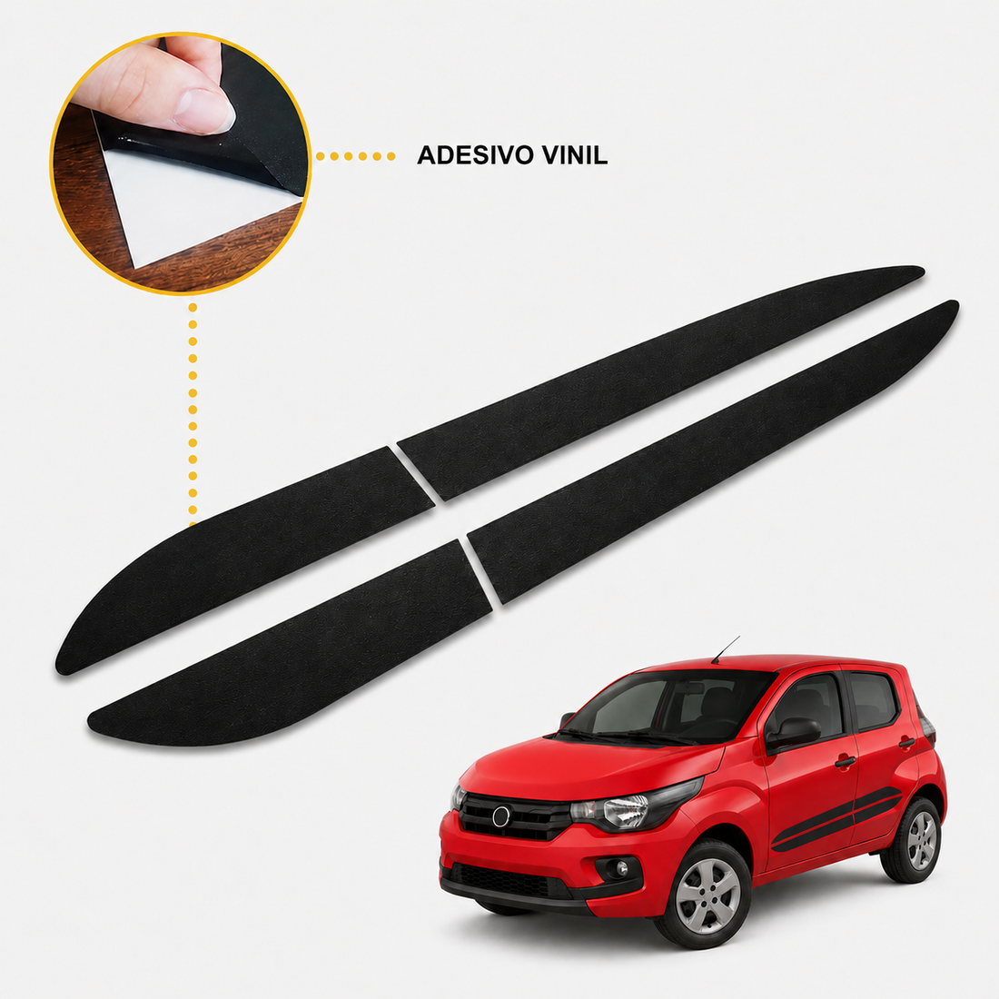 Adesivo Lateral Friso Fiat Mobi Preto Fosco