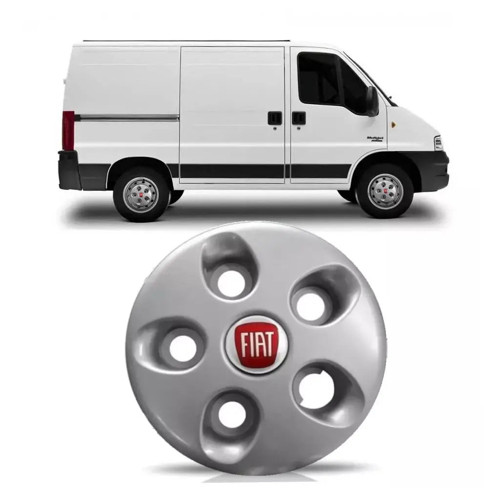 Kit Calota Ducato Centro Roda Aro 16 C/emblema Prata 4 peças