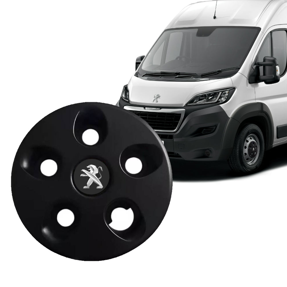 Kit Calota Boxer Centro Roda Aro 15 Com Emblema - Preta