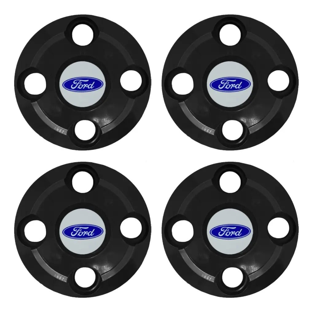 Kit Calotinhas new black Ford Aro 13, 14 e 15 - Ford Azul Fundo Prata