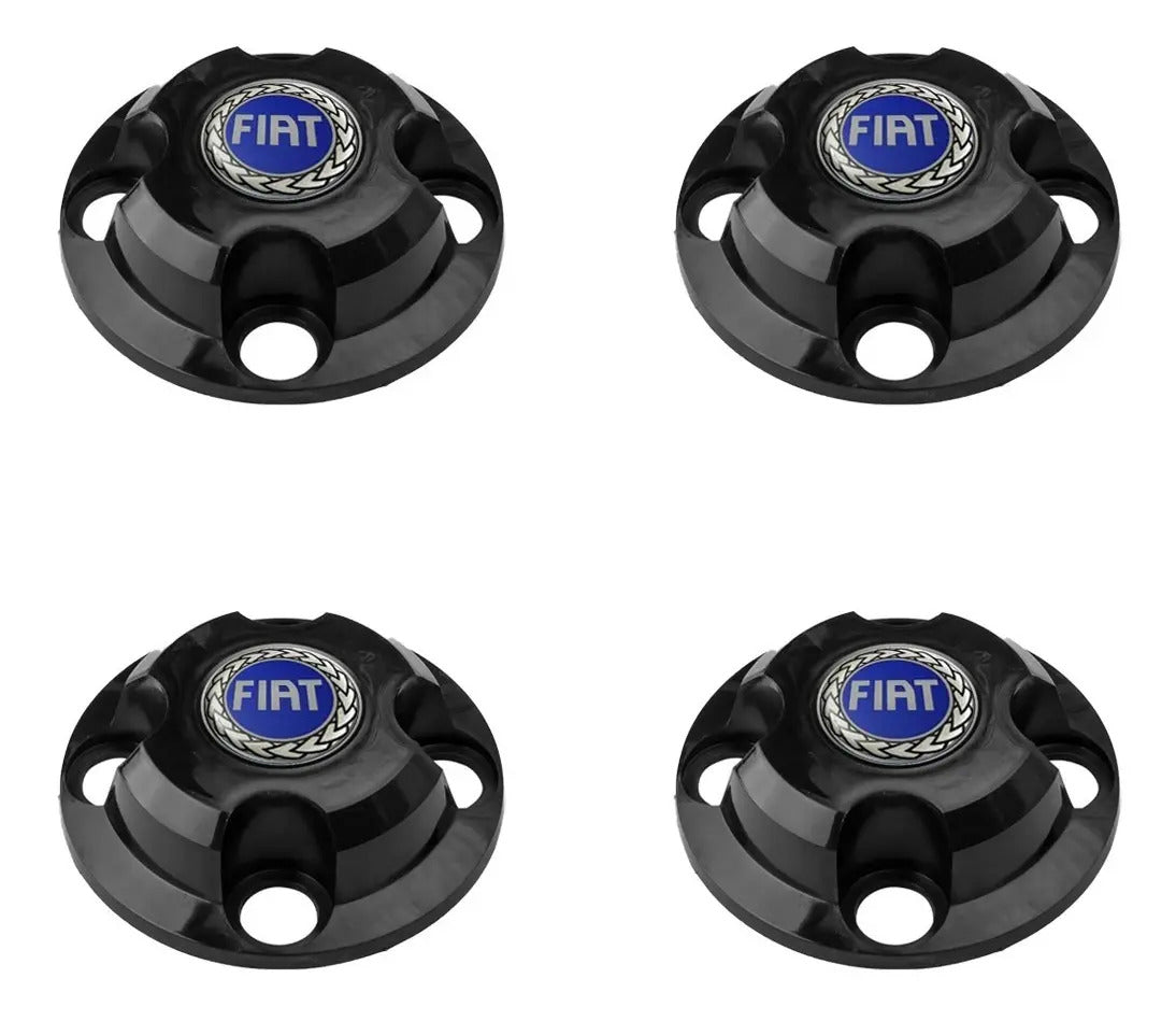 Kit Calotinhas new black Fiat Aro 13, 14 e 15 - Emblema Azul