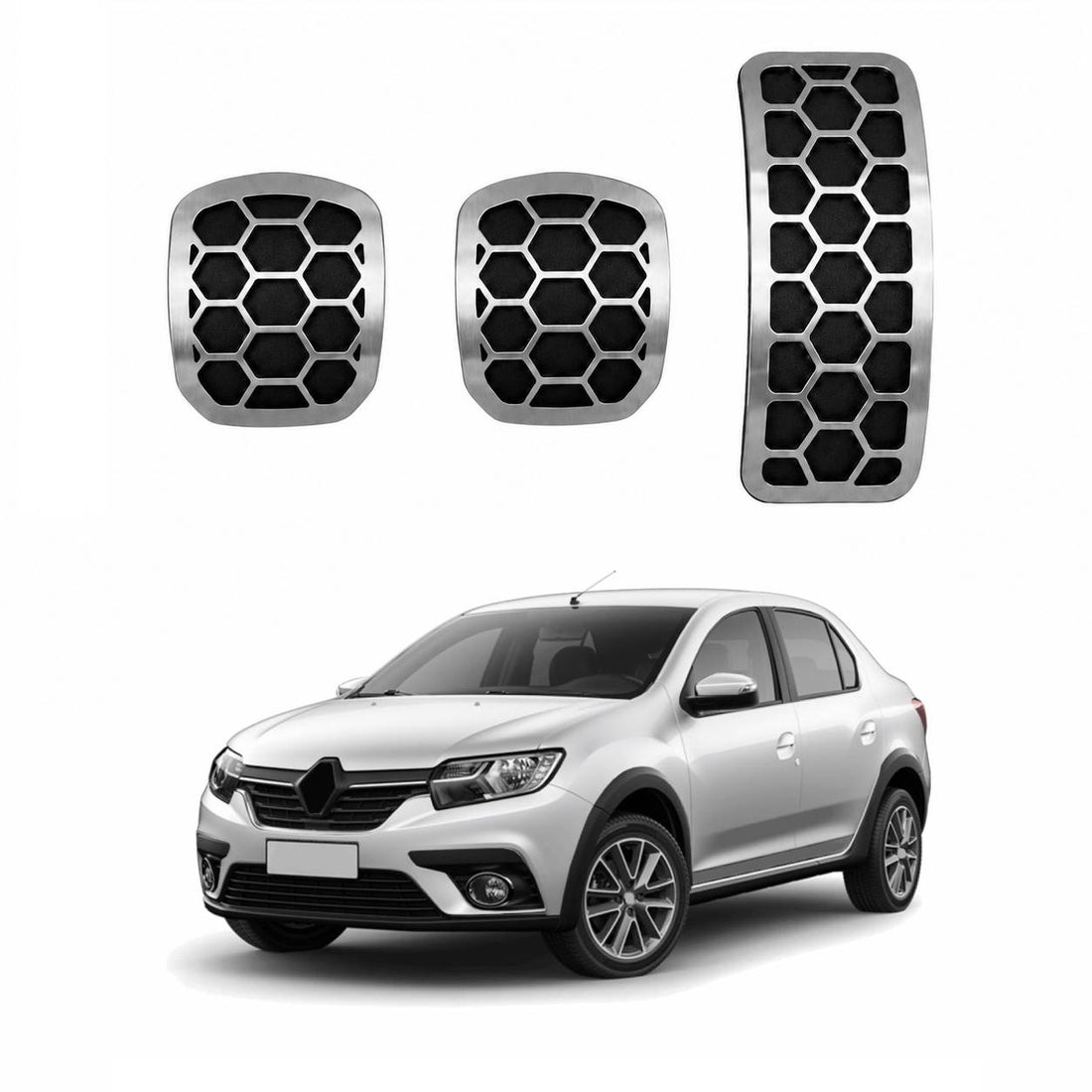 Pedaleira em aço inox Renault Logan Sandero Stepway Urban MT Todos os anos