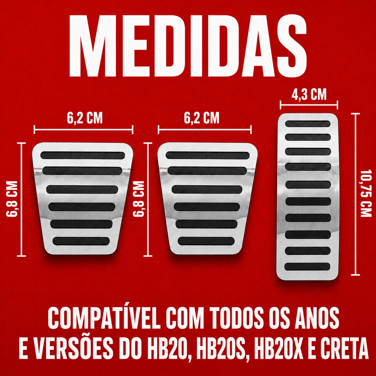 Pedaleira E Soleira Mt Liso Hyundai Hb20s - 3