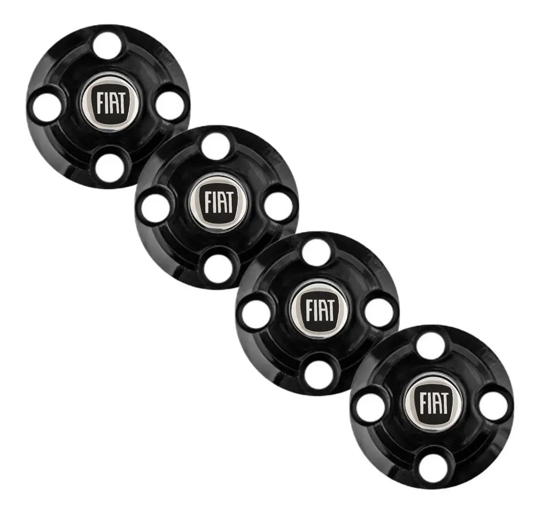 Kit Calotinhas new black Fiat Aro 13, 14 e 15 - Emblema Preto