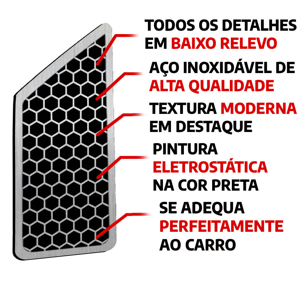 Descanso de Pé em Aço Inox Chery Tiggo 2 / Tiggo 3X / Tiggo 3X Pro Urban