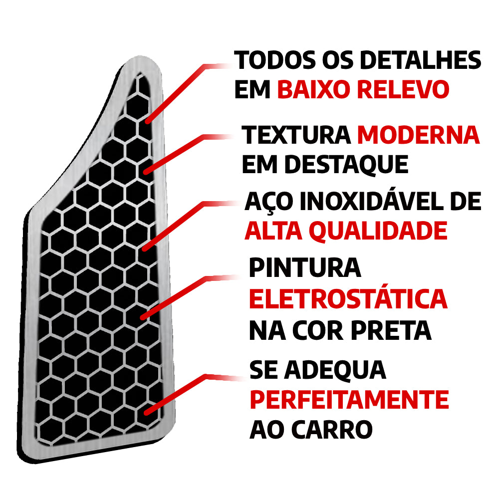 Descanso de Pé em Aço Inox Honda City / Fit / WR-V / HR-V Urban