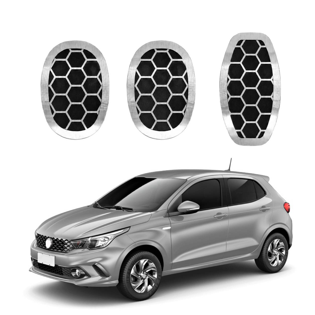 Pedaleira em aço inox Fiat Strada Cronos Argo Grand Siena Palio (13 19) Mobi Urban MT Todos os anos