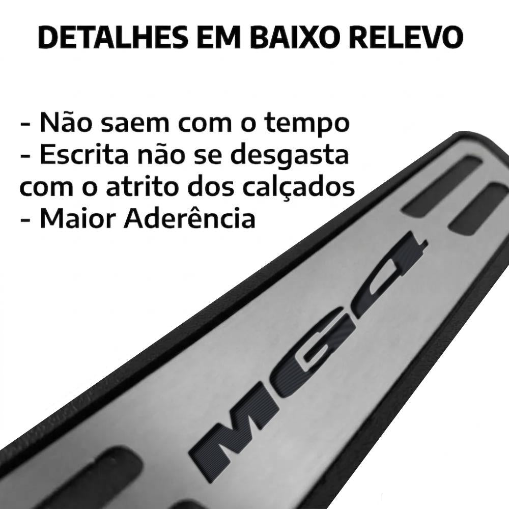 Kit soleira baixo relevo MG4 em aço inox