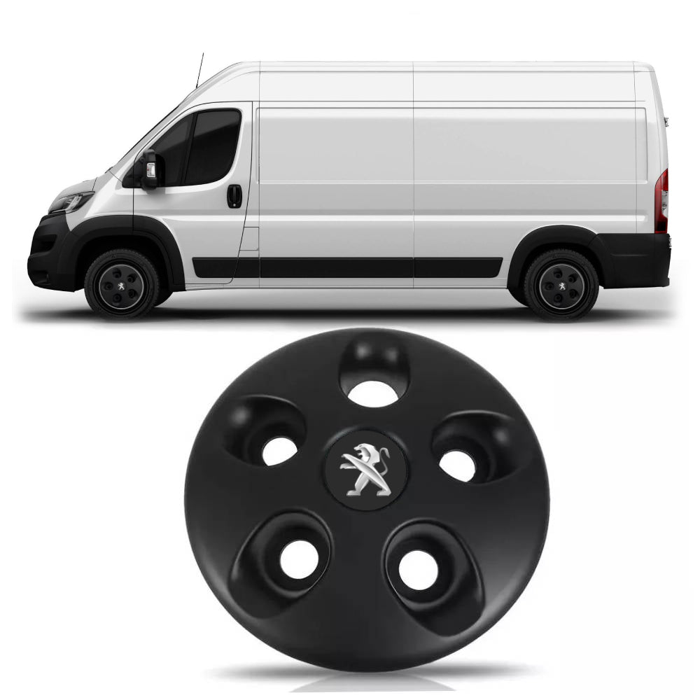 Kit Calota Boxer Centro Roda Aro 16 Com Emblema - Preta