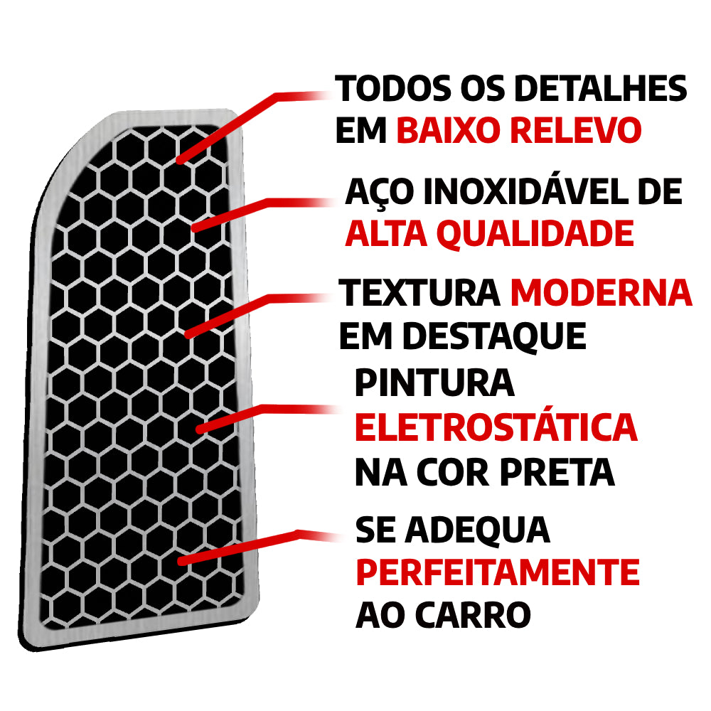 Descanso de Pé em Aço Inox Honda Civic 2012 a 2017 Urban