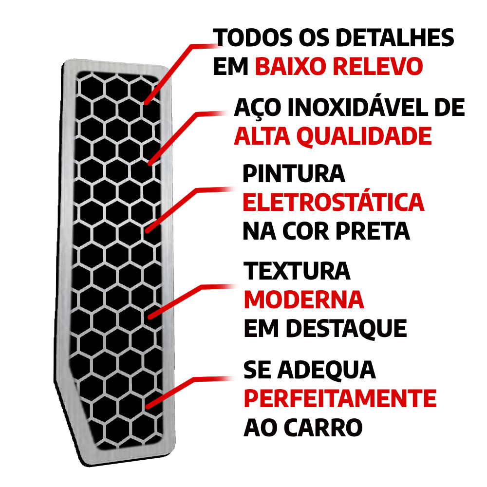 Descanso de Pé em Aço Inox Volkswagen T-Cross Todos os Anos Urban