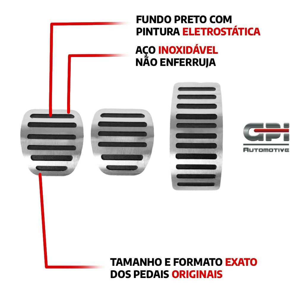 Pedaleira em Aço Inox Fiat Uno Mille 205/2013