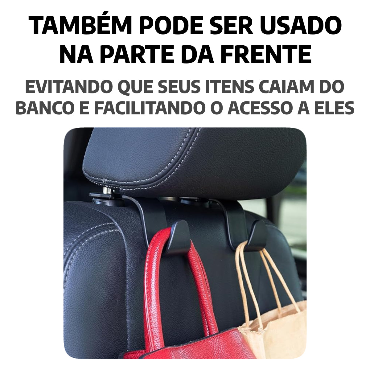 Kit Ganchos Automotivo Pendurar Bolsa