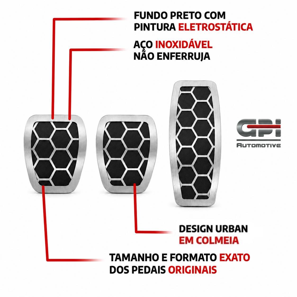 Pedaleira em aço inox Fiat Uno Urban MT 2004 a 2013