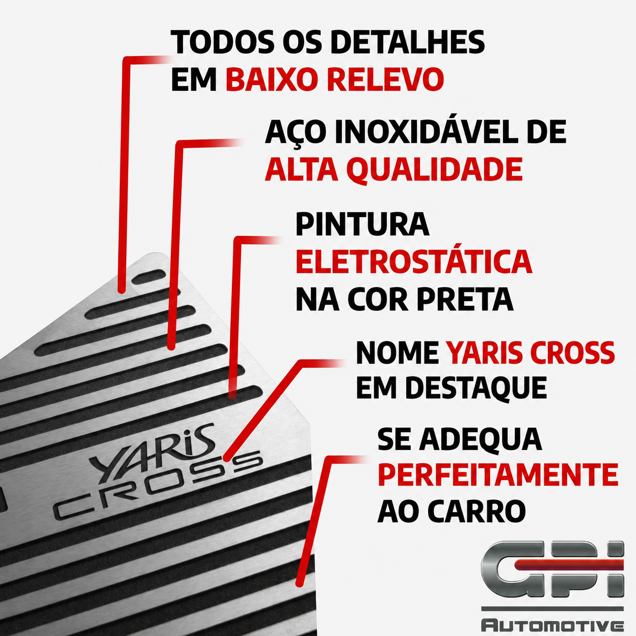 Descanso de Pé em Aço Inox Toyota Yaris Cross