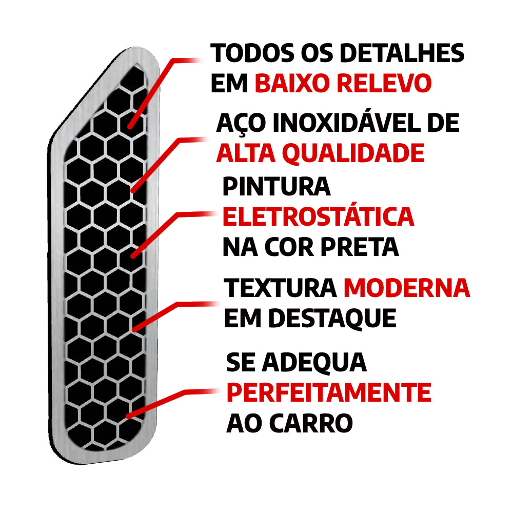 Descanso de Pé em Aço Inox Chevrolet Cruze 2012 a 2016 Urban